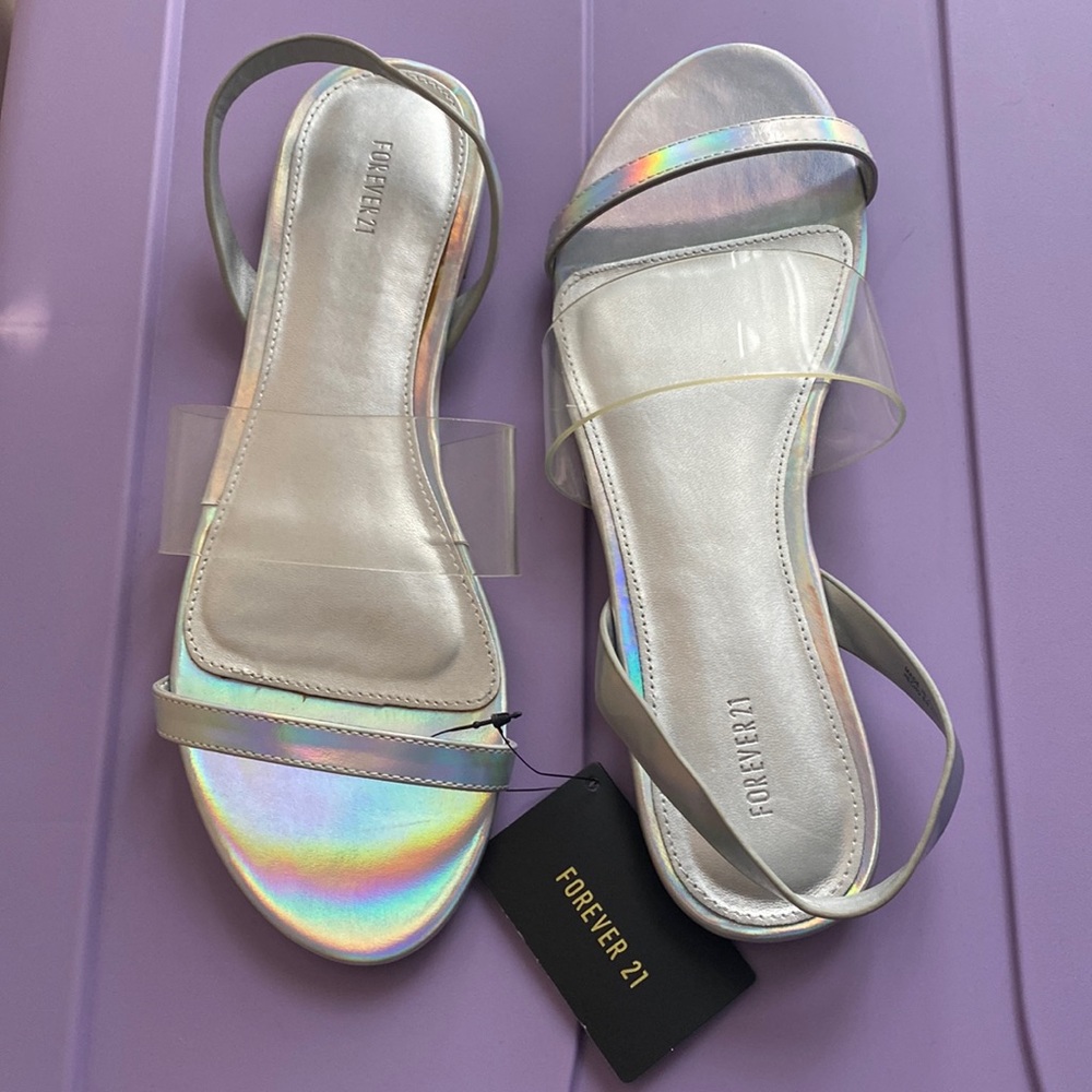 Forever 21 holographic clear sandals